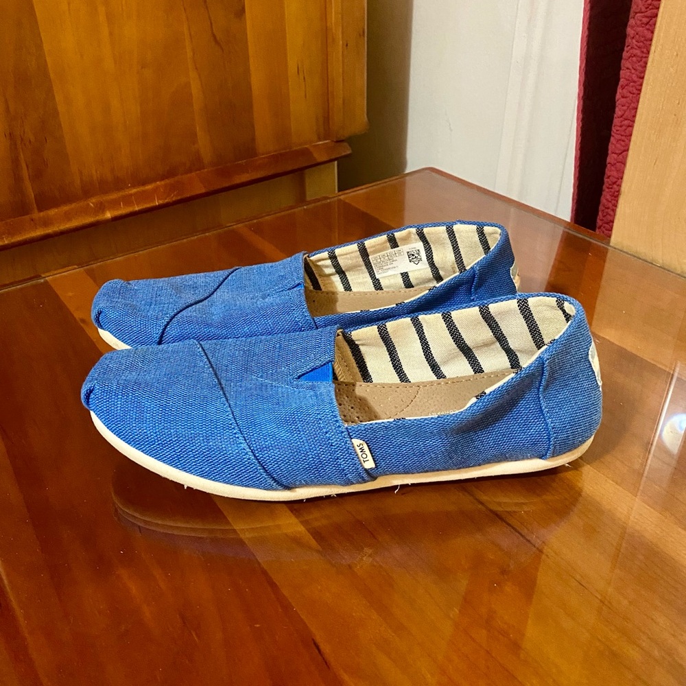 TOMS Blue Women's Alpargata Cotton Canvas Slip On Shoes Size 8
